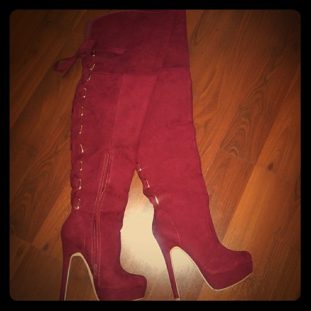 Sexy over the knee stiletto boots